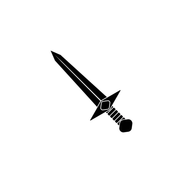 Een geïsoleerd cutlass icoon op een witte achtergrond. Fantasy Warrior zwaard wapens ontwerp silhouet. Logo Vector illustratie. Handgetrokken dolken en messen. Project Eps-bestand 10 — Stockvector