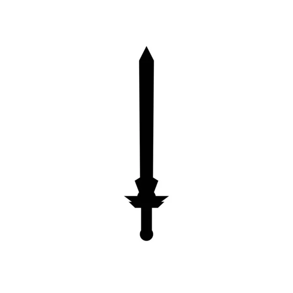 An isolated sword icon on a white background. Fantasy Warrior weapons design silhouette. Logo Vector illustration. Hand-Drawn Daggers and Knives. EPS File Project 10 — Stock Vector