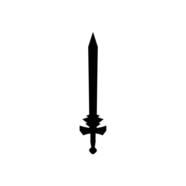 An isolated sword icon on a white background. Fantasy Warrior weapons design silhouette. Logo Vector illustration. Hand-Drawn Daggers and Knives. EPS File Project 10 — Stock Vector