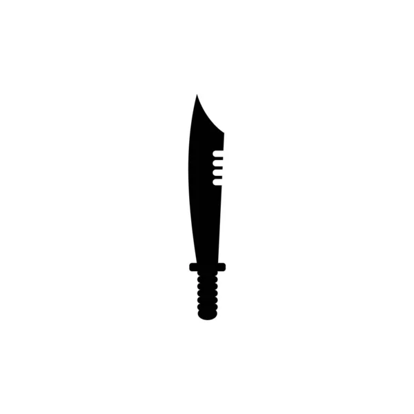 Изолированный нож на белом фоне. Острый силуэт оружия. Векторная иллюстрация, Простая икона. Кинжалы и ножи ручной работы. EPS 10 File Project — стоковый вектор