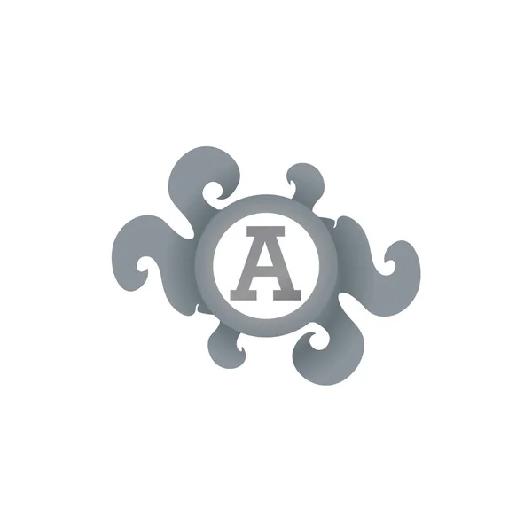 Lettre Broche Décorative Alphabet Logo Isolé Sur Fond Blanc Élégant — Image vectorielle