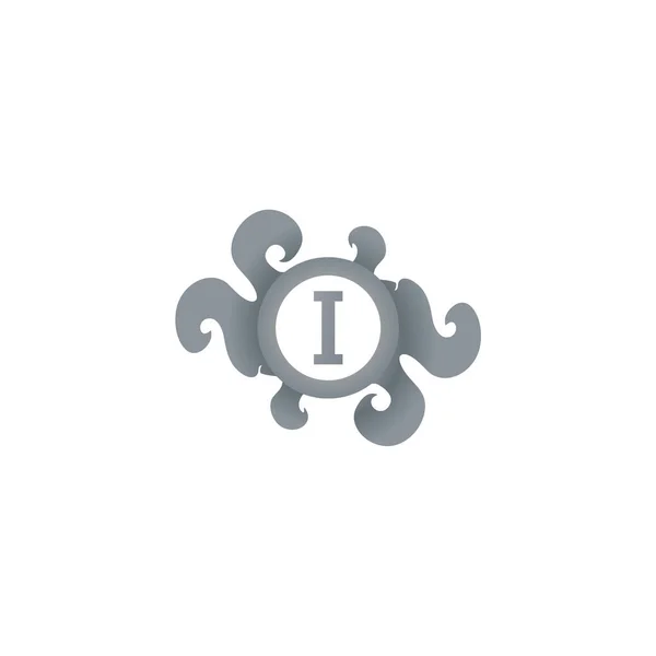 Letter Decorative Brooch Alphabet Logo Isolated White Background Elegant Curl — Stockový vektor