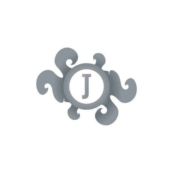 Lettre Broche Décorative Alphabet Logo Isolé Sur Fond Blanc Élégant — Image vectorielle