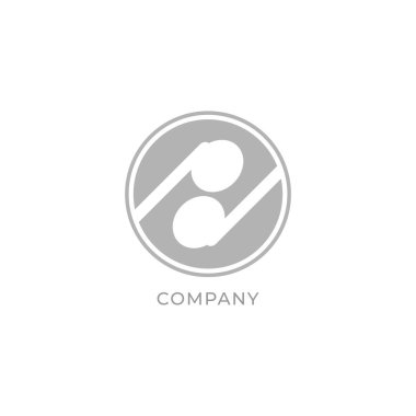 Küçük Harf Harfi Alfabe Logo Tasarım Şablonu beyaz arkaplanda izole edildi. White Tws Kulaklık ikonu, Gri Elips Şekil Elementi ile resmedilmiş. Resimli Monogram logosu, Basit Logo Kavramı