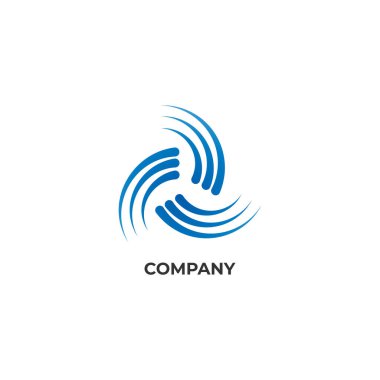 Mavi girdap logo tasarım şablonu. Kasırga ikonu. Tornado logosu kavramı beyaz arkaplanda izole edildi