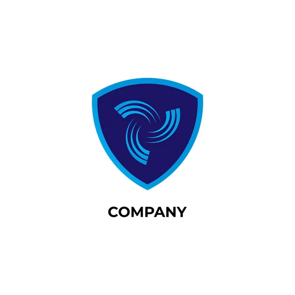 Blue Shield Ilustração Com Ícone Vórtice Dentro Storm Guard Logo — Vetor de Stock