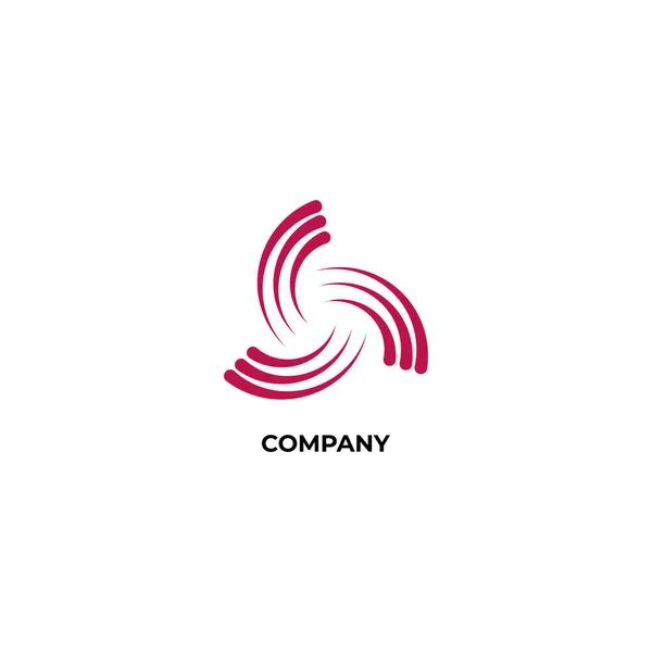 Templat Desain Logo Red Maroon Vortex Ikon Badai Konsep Logo - Stok Vektor