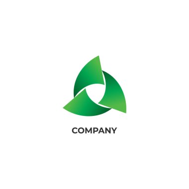 Soyut yeşil girdap çizimi. Dalga Logosu tasarım şablonu. Beyaz arka planda izole edilmiş geri dönüşüm logosu kavramı. Dünyayı kurtar, gezegenimizi kurtar.