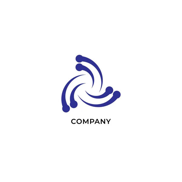 Plantilla Diseño Logotipo Vórtice Azul Signo Onda Espiral Icono Del — Vector de stock