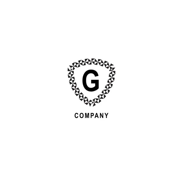 文字Gアルファベットロゴデザインテンプレート 保険会社のロゴコンセプト 幾何学的なシールドサインイラストは白い背景に隔離されています — ストックベクタ