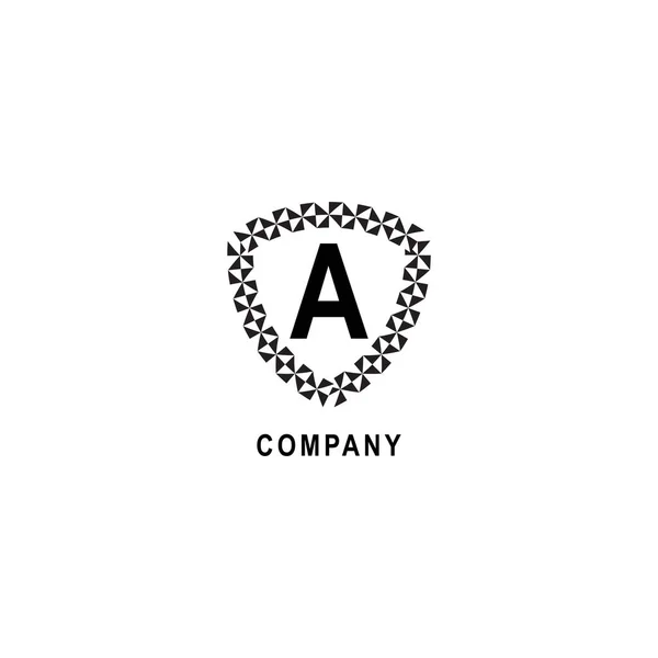 Lettre Modèle Alphabétique Logo Deisgn Illustration Bouclier Géométrique Isolée Sur — Image vectorielle