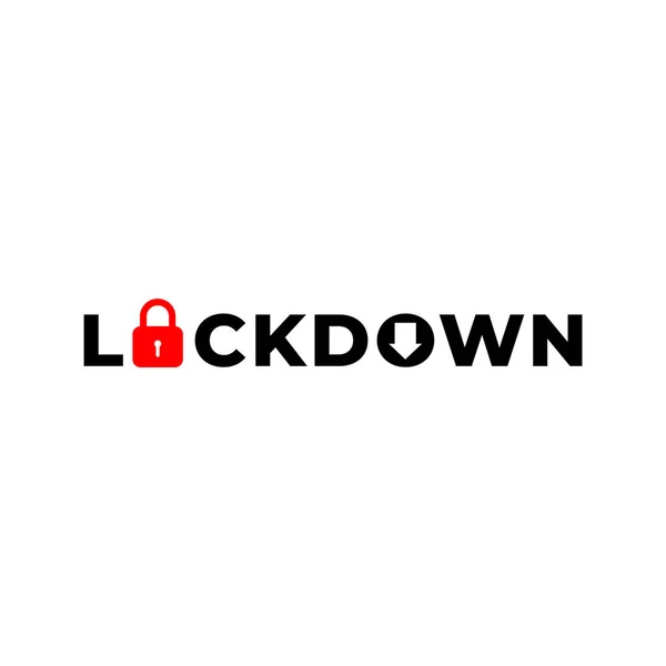 Lockdown Sign Illustration Isolated White Background Red Padlock Arrow Shape — Stock Vector