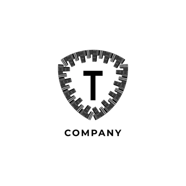 Letter Alfabet Logo Design Template Plaatselijke Schilden Geïsoleerd Witte Achtergrond — Stockvector