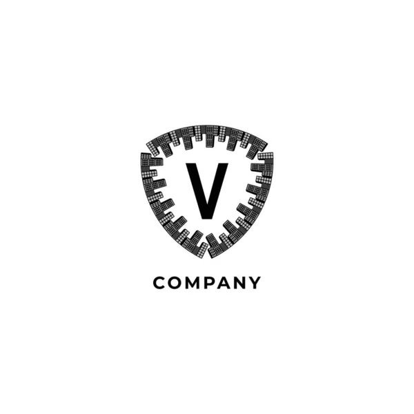 Letra Plantilla Diseño Logotipo Del Alfabeto Ilustración Del Escudo Municipal — Vector de stock