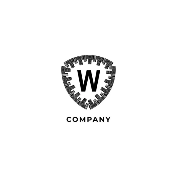 Carta Alfabeto Logotipo Modelo Design Ilustração Escudo Cidade Isolado Fundo —  Vetores de Stock