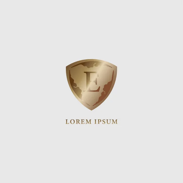 Ilustración Escudo Decorativo Oro Lujo Letra Plantilla Diseño Del Logotipo — Archivo Imágenes Vectoriales
