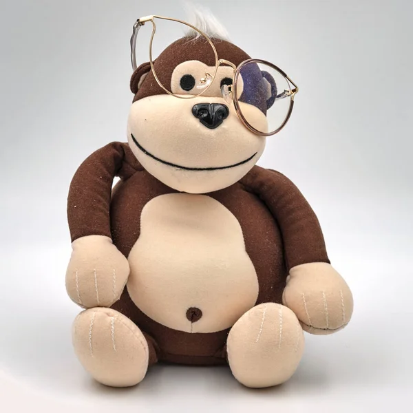sitting toy monkey in fashionable glasses