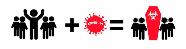 Concept of the growing coronavirus pandemic in the world. Scheme of infection Covid-19. Symbols of people and coronavirus