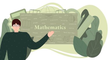 Teacher`s day, educational concept, e-learning, online education vector illustration