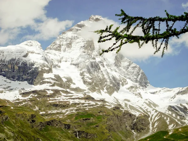 Pemandangan Alpen Dengan Gunung Matterhorn Breuil Cervinia Italia — Stok Foto