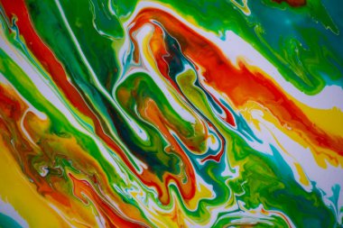 Sıvı Sanat. Soyut renkli arka plan, duvar kağıdı. Boyalar karıştırılıyor.