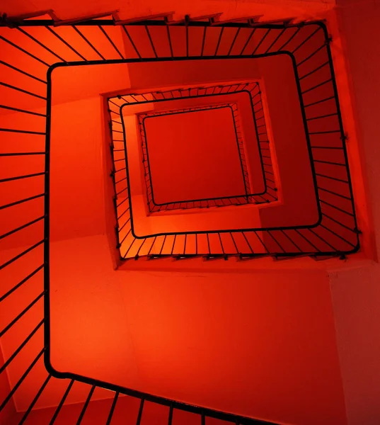Червоні Чорні Сходи Місті Умеа Норрланд — стокове фото