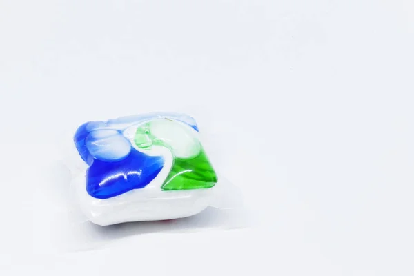Dishwasher tablet on white background — 스톡 사진