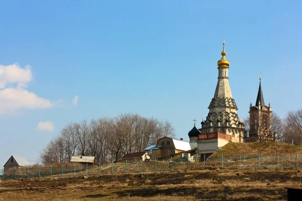 Chiesa Della Trasfigurazione Nel Villaggio Ostrov Regione Mosca Russia Primavera — Foto Stock