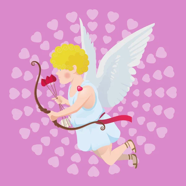 Cupido Con Frecce Mano — Vettoriale Stock