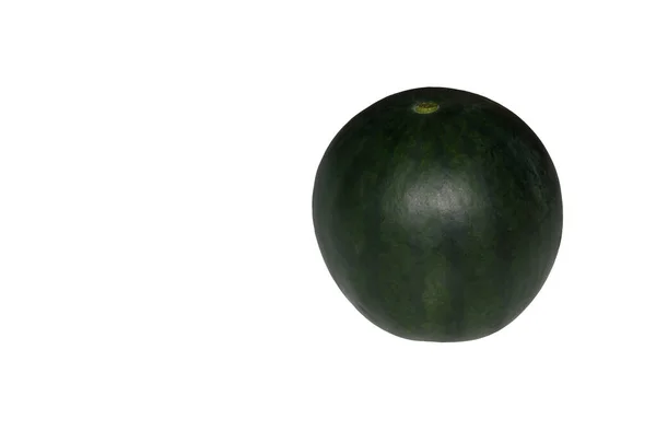 在白色背景下分离的新鲜西瓜水果的特写 — 图库照片