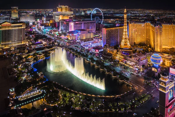 Las Vegas Nevada 2018 Panoramische Ansicht Des Las Vegas Streifens — Stockfoto