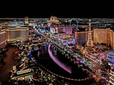 Las Vegas Nevada 2018 Las Vegas Şeridi 'nin panoramik manzarası