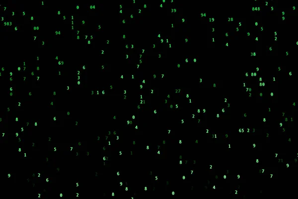 Matrixartige Zufällige Grüne Zahlen Auf Dem Computerbildschirm Lichtfrequenz — Stockfoto