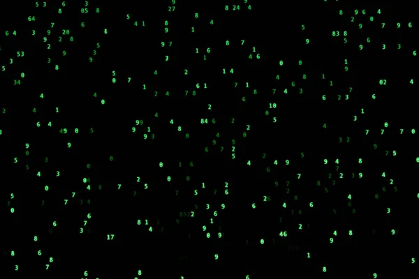 Matrixartige Grüne Zufallszahlen Auf Dem Computerbildschirm Mäßige Frequenz — Stockfoto