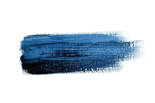 Acidente vascular cerebral azul da escova de tinta na tela . — Fotografia de Stock