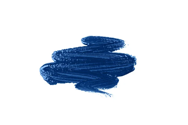 Golpe azul da escova de pintura isolada em branco. — Fotografia de Stock