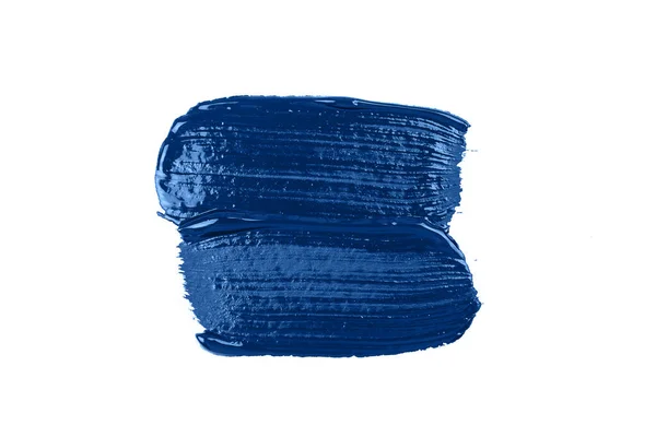 Trazo azul del pincel aislado en blanco. —  Fotos de Stock