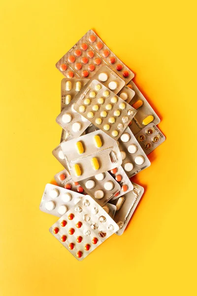 Many different colorful medication and pills from above. pills background — Stock Photo, Image