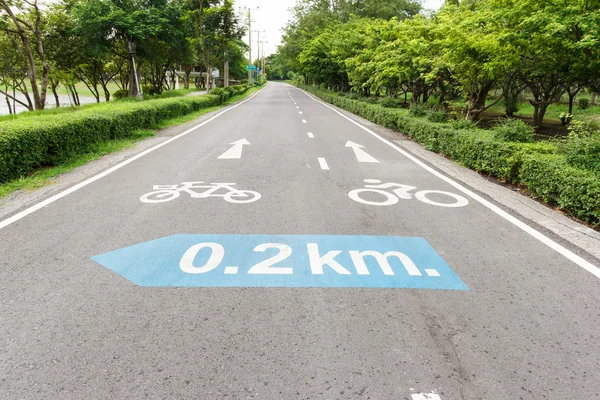 Fiets tekenen op weg bij het openbare park — Stockfoto