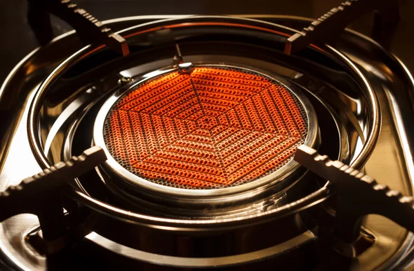 Close up of flame infrared stove — Stock Photo, Image