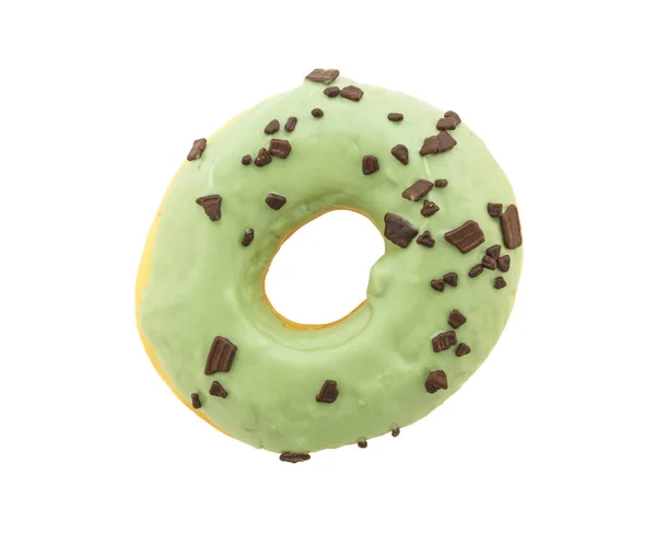 Donut verde isolado no fundo branco — Fotografia de Stock