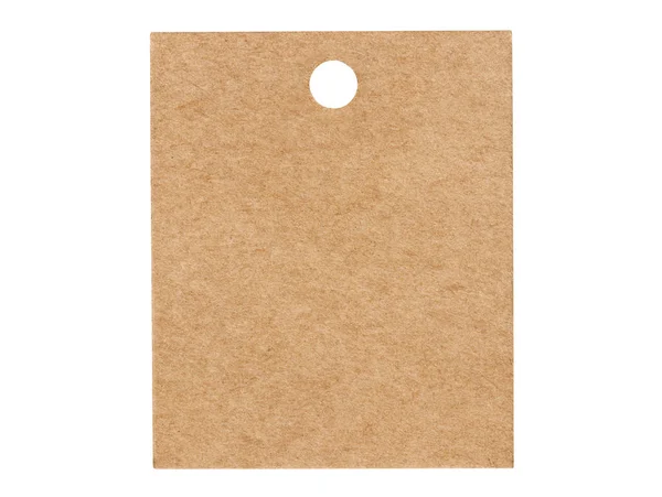 Etiqueta de papel marrom em branco isolada no fundo branco — Fotografia de Stock