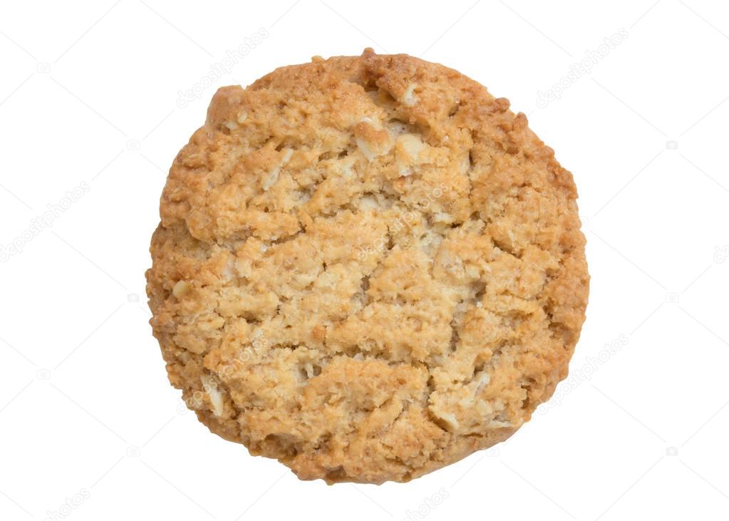oat cookie isolated white background