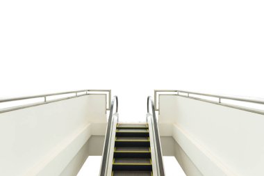 Beyaz arka plan üzerinde izole yürüyen merdiven