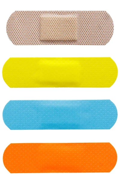 Set of adhesive plasters isolated on white background — Stock Photo, Image