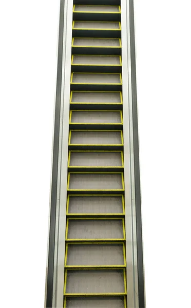 Escalator isolé sur fond blanc — Photo