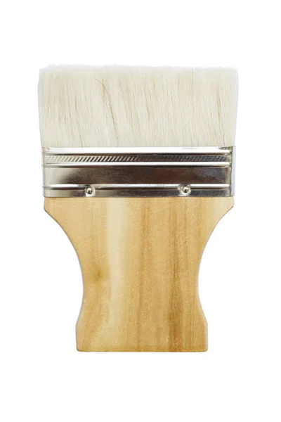 Wooden paint brush isolated on white background — Stock Photo, Image
