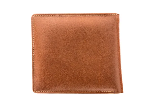 Geldbörse aus braunem Leder isoliert auf weißem Hintergrund — Stockfoto