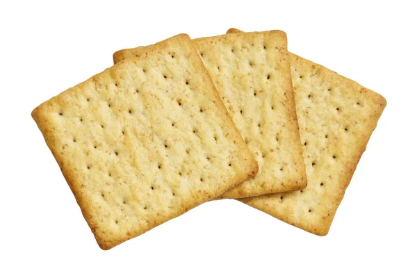 Vollkorncracker isoliert auf weißem Hintergrund — Stockfoto