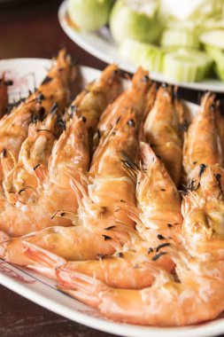 ızgara nehir karides plaka - Tayland gıda